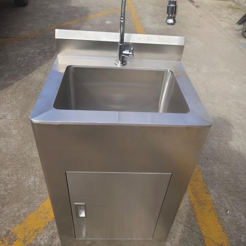 stainless steel hand washing sink polished