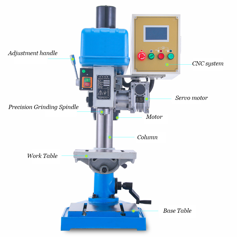 cnc 20mm automatic bench drill press functional diagram