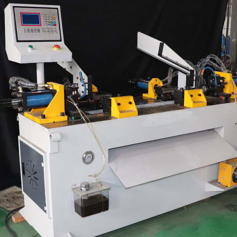 Máquina de encolhimento automático de tubos CNC controlada por PLC com cabeças duplas